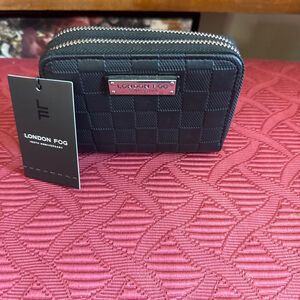 London Fog Black Dahlia Small Double Zipper Wallet